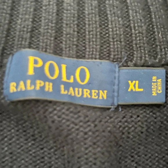 Polo by Ralph Lauren Men's dark navy quarter zip sweater size x-large - Picture 4 of 6